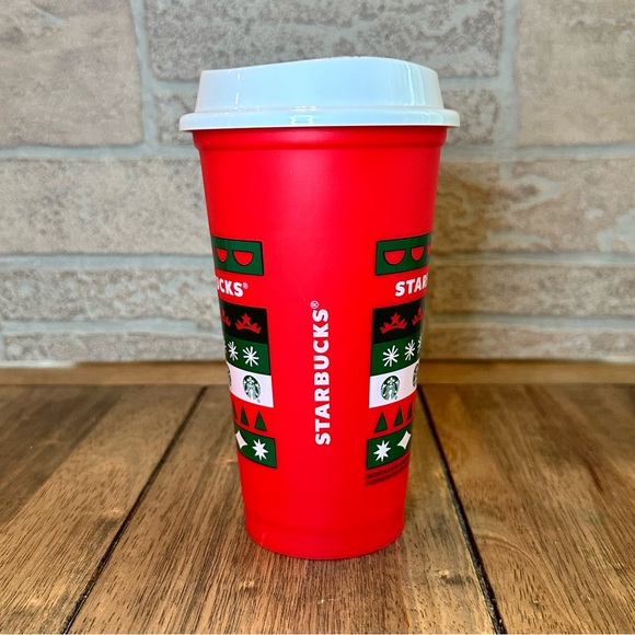 Starbucks 2020 Red Limited Edition Red White Green Reusable Holiday Cup - Picture 3 of 9